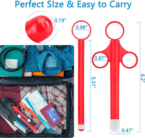 HOTTOK (2-Pack 6.5" 10ml Lube Applicator Injectors & Travel Pouch) - long Precision Reusable Personal Lubricant
