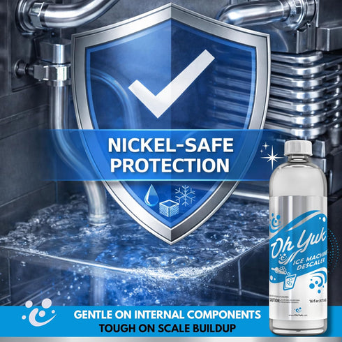Oh Yuk Ice Machine Cleaner Descaler Scale & Buildup Remover, Nickel-Safe Ice Maker Cleaning Solution, Compatible