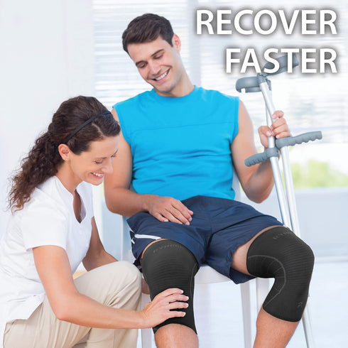 Rymora Knee Support Brace Compression Sleeves for Men and Women for Ligament Injury, Joint Pain Relief, Running