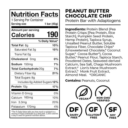 Laird Superfood Protein Bars – 10g Plant-Based Protein, 6g Fiber, Non-GMO, 5 Flavor Variety Pack, 10 Count