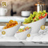 R-kay 6 Pack Angled White Plastic Serving Bowls, 6 Oz, Heavy Duty Disposable Bowls for Events