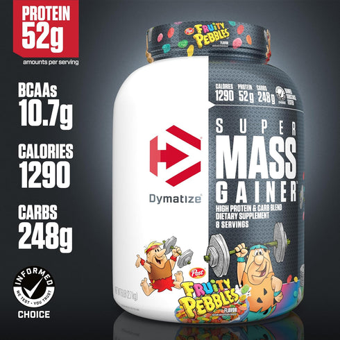 Dymatize Super Mass Gainer Protein Powder, 1290 Calories & 52g Protein, Fruity Pebbles, 6 Pound