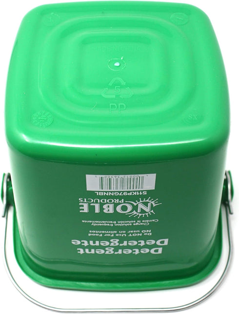 3 Quart Small Green Detergent Bucket - Set of 3 Square Cleaning Containers
