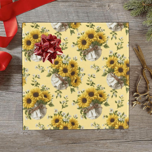 Showers58 23 inches,1 pnyoin Merry Christmas Wrapping Paper Roll,Spring Sunflowers and Bouquet Gift Wrap Perfect