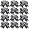 MTLEE Volleyball Hair Ties - 24 Pcs Black and White Bow Accessories for Girls and Women