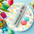 wonmon 30 9 Inch PCS Disposable Easter Paper Plates, Round Colorful Easter Flower Plate Spring Dessert Cake Plates