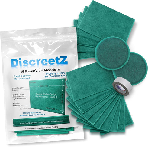 Odor Eliminator for Strong Odor, No Toxic Spray, Charcoal Odor Absorbers for Men & Women, Flatulence Pads, DiscreetZ