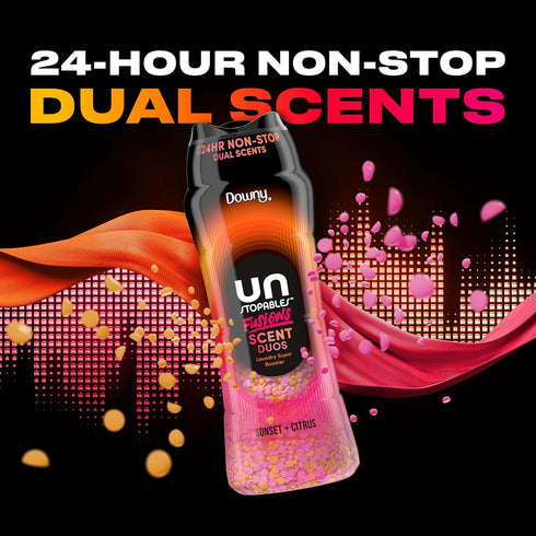 Sunset 10.7 OZ, 24hr 2 1 Downy Unstopables Fusions Scent Duos Laundry Scent Booster Beads, and Citrus Scent, non-stop
