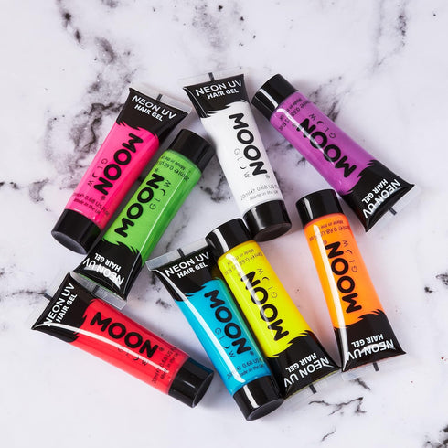 Moon Glow Blacklight Neon UV Hair Gel - 0.67oz Intense Blue – Temporary Wash Out Hair Color - Spike and Glow!