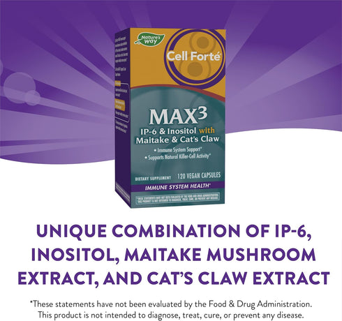 Cell Forté MAX3 IP-6 & Inositol Immune Support Capsules, 120 ct