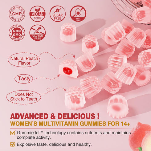 Gummies Gummies Omega-3, Immunity, 60 Sugar-Free Women's Multivitamin - Women Methylated Multivitamin Filled