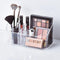 YOHOM Small Clear Makeup Organizer Tray, 9-Compartments Vanity Cosmetic Brush Holder Storage Box with 2 Dividers