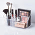 YOHOM Small Clear Makeup Organizer Tray, 9-Compartments Vanity Cosmetic Brush Holder Storage Box with 2 Dividers
