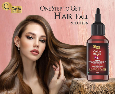 Onion Hair Oil (4 fl. oz) - Enriched with 15 Oils & Extracts for Long, Lustrous & Shiny Hair, No Mineral