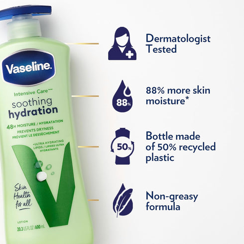 Vaseline Intensive Care Body Lotion for Dry Skin, 20.3 oz