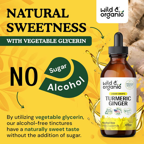 Turmeric Ginger Liquid Supplement - 4 Fl Oz, Organic Turmeric Curcumin and Ginger Tincture with Black Pepper