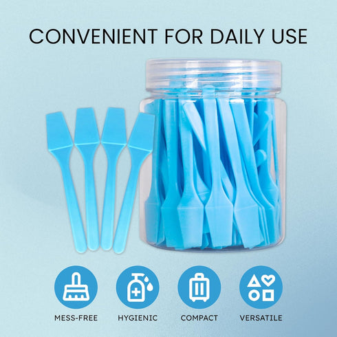 pana Brand Cosmetic Make Up Disposable Plastic Spatulas, 2.5 Inch, Skin Care Facial Cream Mask Spatula (100 Pieces,