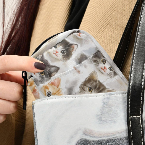 Ollabaky 7 Pill Organizer Cute Kittens Cartoon Cats Travel Pill Cases Bag Portable Pill Container Days Pill Box