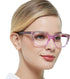 OCCI CHIARI Oversized Reading Glasses 2.0, Stylish Readers for Women, Pink, 2.00