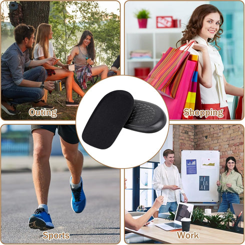KALIONE 1/2 Inch Heel Lifts for Leg Length Discrepancy Gel Height Increasing Insoles Soft Shoe Lifts for Women Men