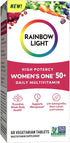 Rainbow Light Multivitamin for Women 50+, 60 Tablets, Vitamin C, D & Zinc, Probiotics for Immune Support