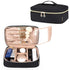 Teamoy Medium Travel Makeup Brush Case, Makeup Train Organizer Bag with Handle for Brushes (up to 9-inch), Black (BAG