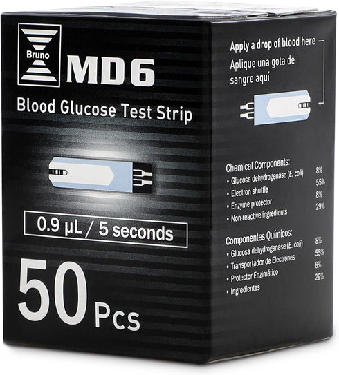 Bruno Pharma MD6 Blood Glucose Test Strips, 50 Count