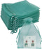 100PCS Teal Sheer Organza Bags 5''X7'', Drawstring Jewelry Gift Bags for Baby Shower Wedding Party Favor Pouch Goodie