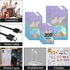 300 Pack Resealable Mylar Holographic Bags, Smell Proof Food Storage Pouches with Front Window, Pink to Blue