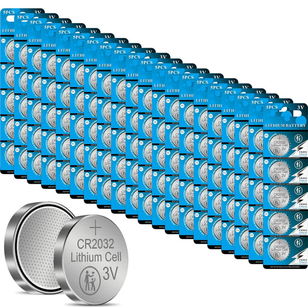 LisBiya CR2032 3 Volt 230 mAh Lithium Coin Cell Battery 100 Pack
