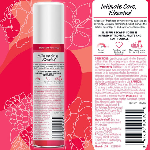 Summer's 2 oz Eve Daily Refreshing Feminine Spray, Blissful Escape, Daily Body Spray for Women, Feminine Care that