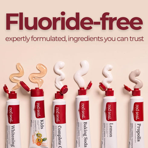 Red Seal Hydroxyapatite Baking Soda Toothpaste Fluoride Free, NATRUE Certified Natural Supports Enamel Mineralization