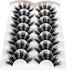 Veleasha False Eyelashes, Long Faux Mink Lashes, Fluffy Handmade Fake Eyelashes, 7 Pairs Pack Luxury Cat Eye