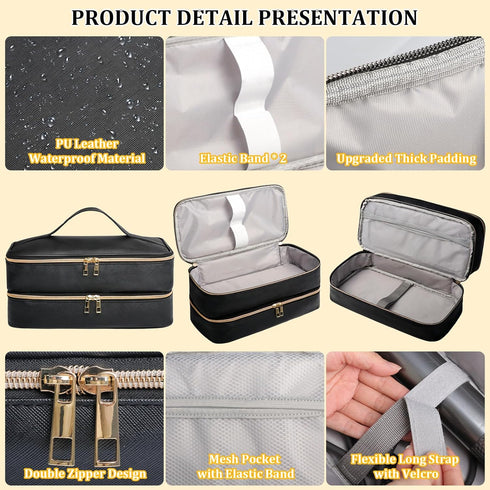 Travel Carrying Case for Shark Flex Style, Double-Layer Waterproof Organizer Bag for Shark SpeedStyle Hair Dryer