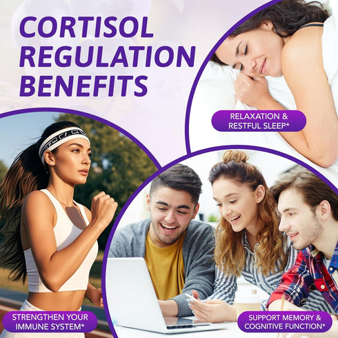 WOJBALMN Cortisol Supplements for Women & Men - Control & Lower High Cortisol Level-Adrenal Health Balance Sleep Stress