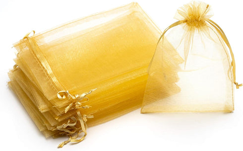 Volanic 100PCS 4X6 Inch Sheer Organza Bags with Drawstring for Candy, Jewelry, Party, Wedding Favor Gift