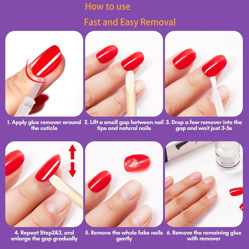Makartt Nail Glue Remover for Press on Nails, 30ML Easy Removal Debonder for Nail Tips