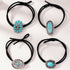 Western Turquoise Decorative Hair Ties for Women and Girls, Bohemian Ponytail Holders (4 Pcs)