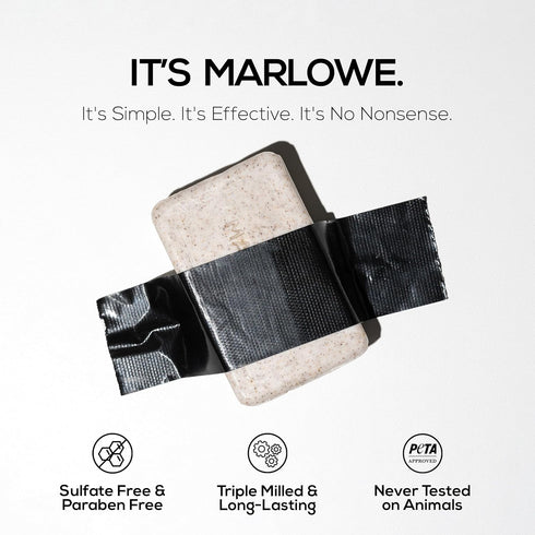 MARLOWE. No. 102 Body Scrub Soap 7 oz, Santal, Exfoliating Soap Bar with Shea Butter, Olive Oil & Green Tea