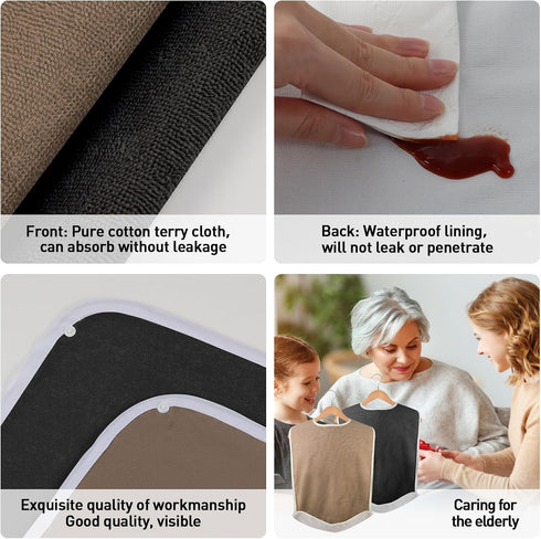 Pozico Adult Bibs for Eating Women/Men/elderly Washable,Waterproof, Clothing Protectors & Adult Bibs with Debris Trap
