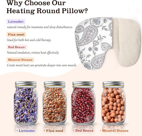 Hihealer Microwave Heating Pad - Reusable Moist Heat Pad for Cramps, Joints, and Neck Pain Relief