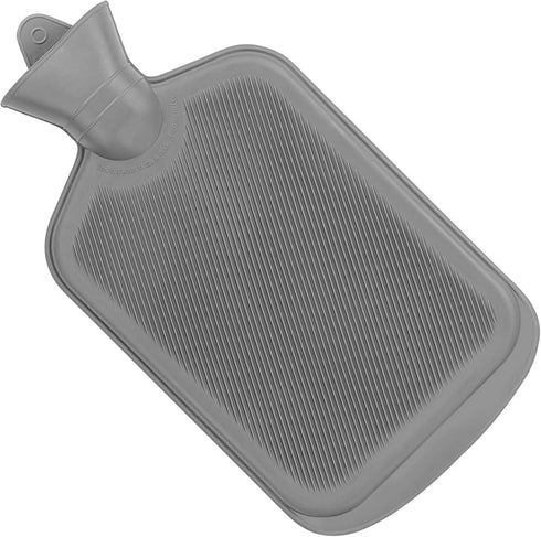 SteadMax Hot Water Bottles, 2 Pack, 2L (68oz) Natural Rubber for Pain Relief Heating Pad