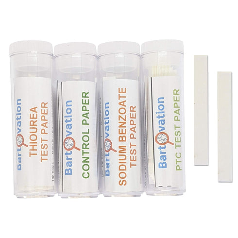 Bartovation Super Taster Test Genetics Lab Kit with Instructions, 100 Paper Strips, Phenylthiourea (PTC), Sodium