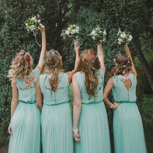 Whaline 4 Pcs Bohemian Style Floral Wreath Headbands - Flower Crown Headdress for Wedding Bride Party Festivals (4