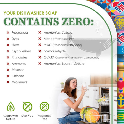 Auto Dishwasher Soap, 12.5oz Bag - Natural Concentrated Formula, Dishwasher Detergent Cleaning Supplies, Hard Water