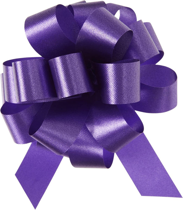 Berwick Offray The Perfect Bow Pull Ribbon, 4" Finished Size, Purple, 50 Piece for Gift Wrapping