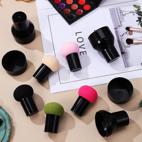 Ipetboom Mushroom Makeup Sponge with Handle, Powder Puff Blender for Makeup Foundation Applicator
