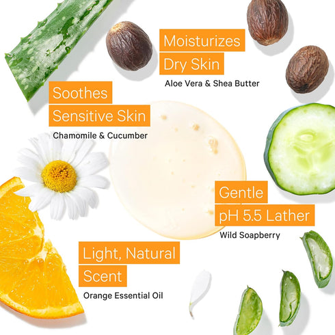 Citrus Body Wash for Dry & Sensitive Skin by Tree to Tub - pH Balanced Moisturizing Body Wash for Women & Men