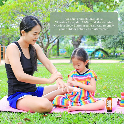 Victoria's Lavender All Natural Body Lotion - Essential Oils for Skin Protection, 4 oz for Outdoor Activities