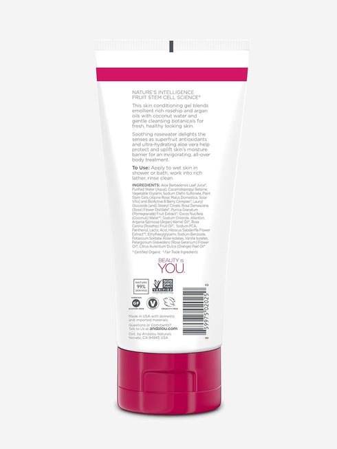 Andalou Naturals 1000 Roses Soothing Shower Gel, 8.5 Ounce